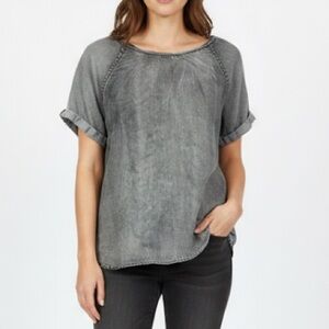 Revolve Velvet Heart Gray Short Sleeve Top Size Small